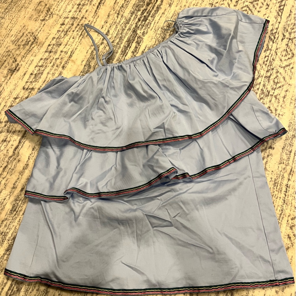 Saks Fifth Avenue Light Blue Ruched Top